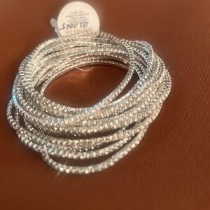 Multi strand, crystal stretch bracelet